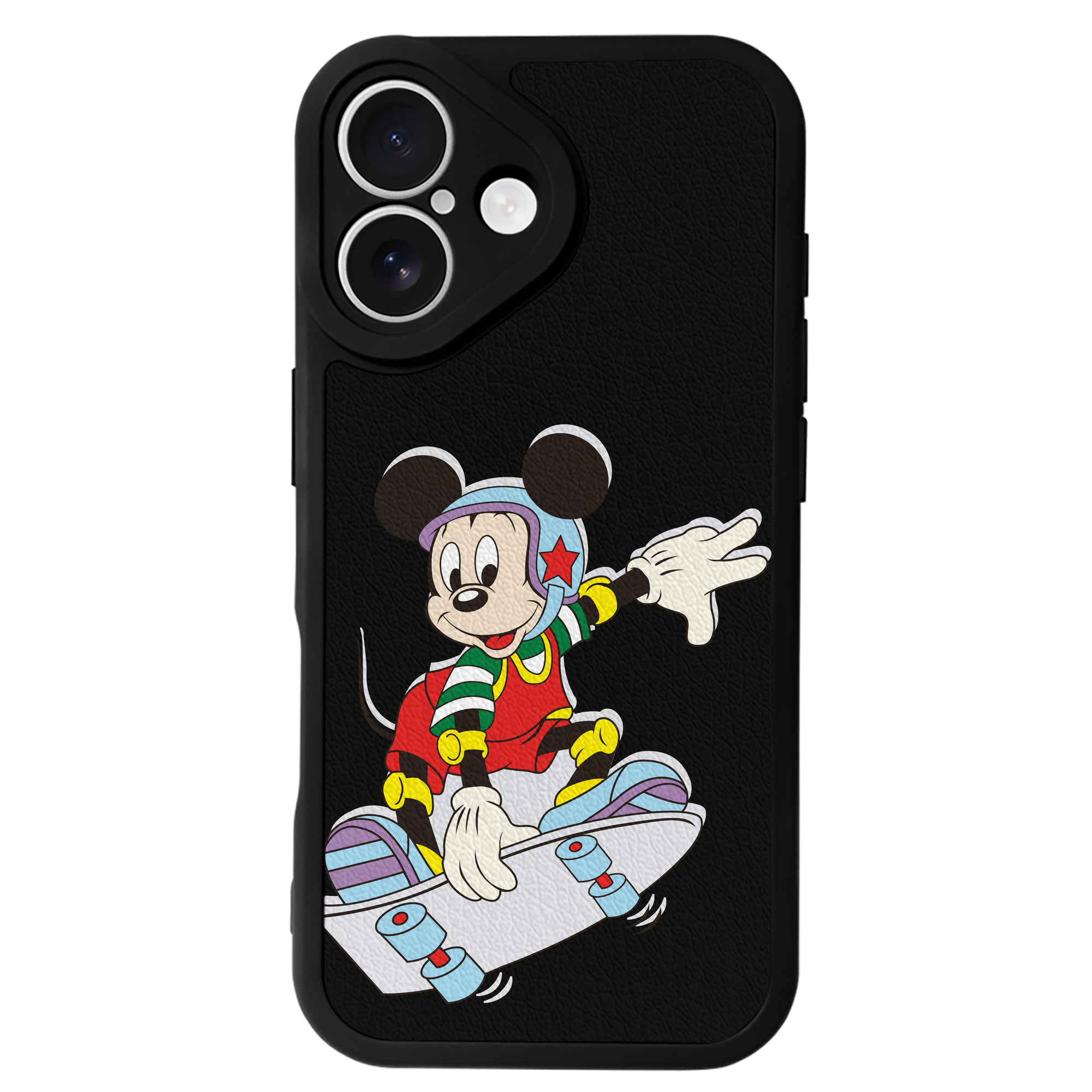 （画像用） ミッキーマウス Mickey Mouse 【iPhone 16シリーズ対応】シリコンスマホケース（レザー調） 材質：シリコン